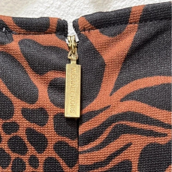 Michael Kors Animal Print A-Line Dress NWT Large - Picture 3 of 4